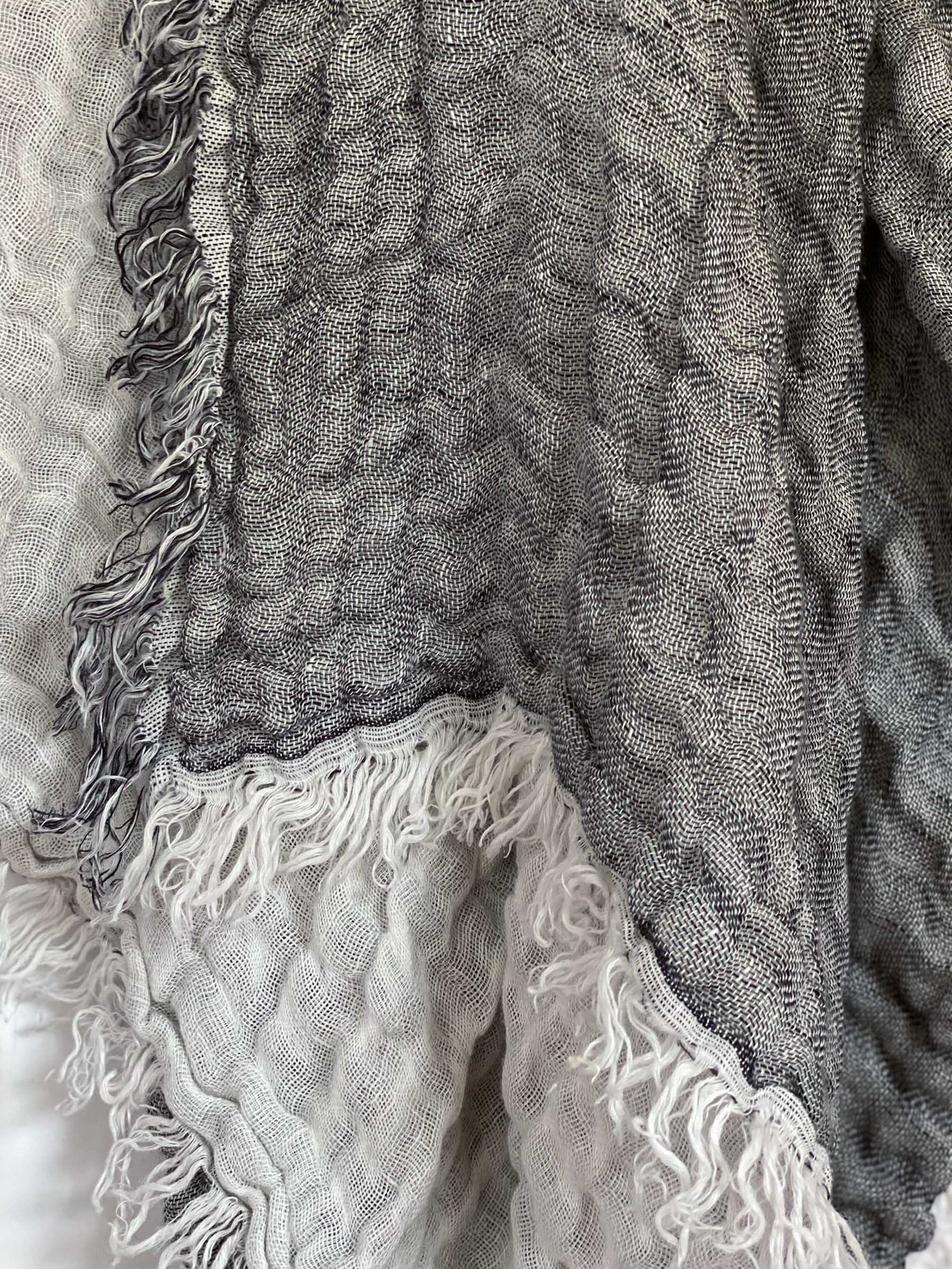 Lia Muslin Linen Throw Two Tone Ink