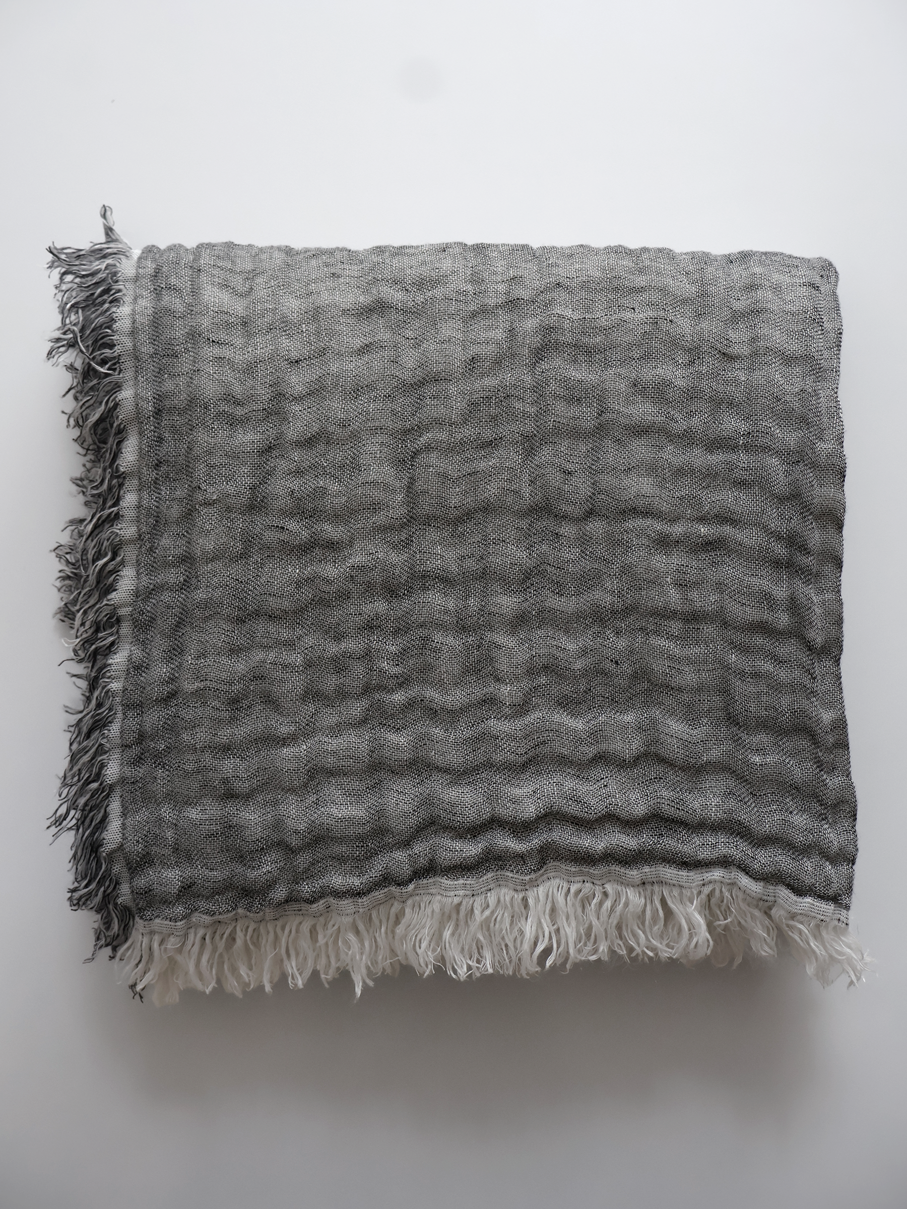 Lia Muslin Linen Throw Two Tone Ink