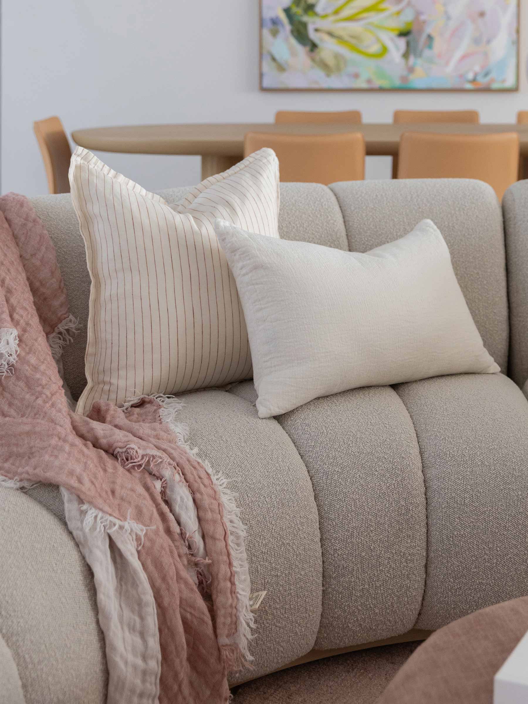 Lia Muslin Linen Throw Two Tone Rosewood