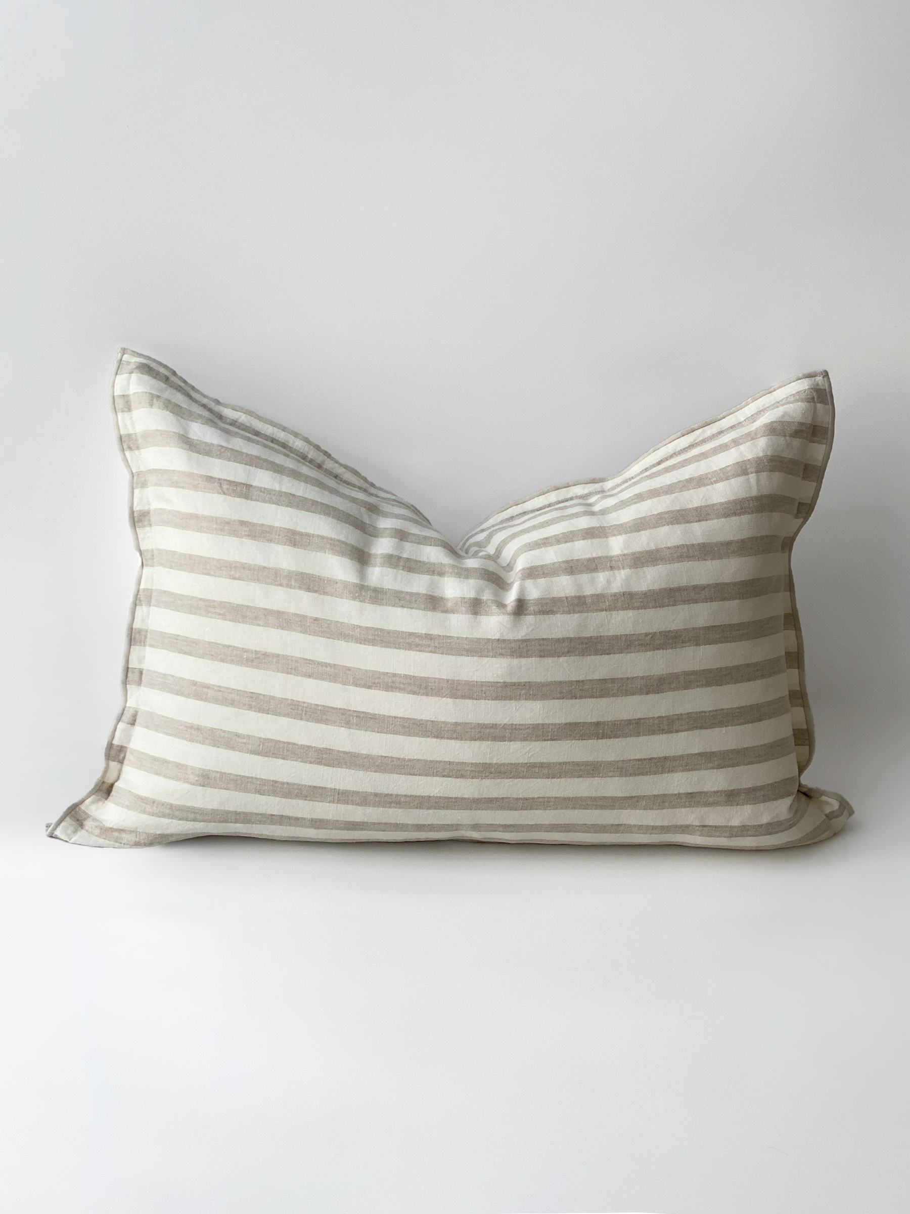 Lucas Lumbar Linen Cushion Natural Stripe