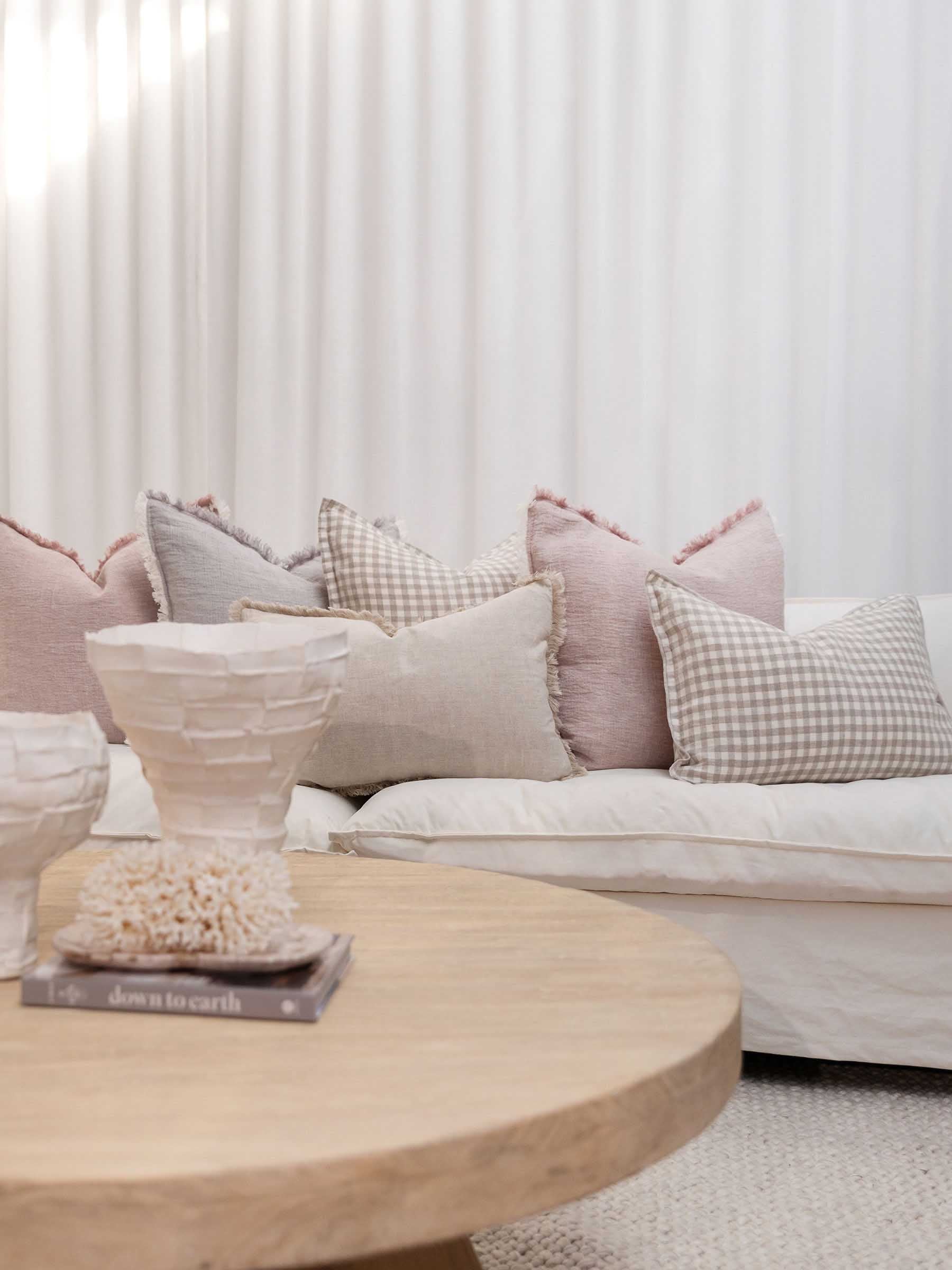 Lucas Lumbar Linen Cushion Gingham