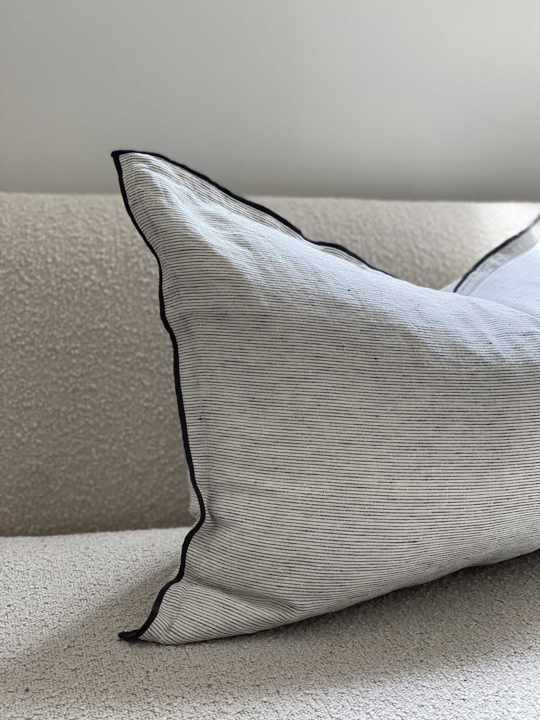 Lucas Lumbar Linen Cushion Pinstripe