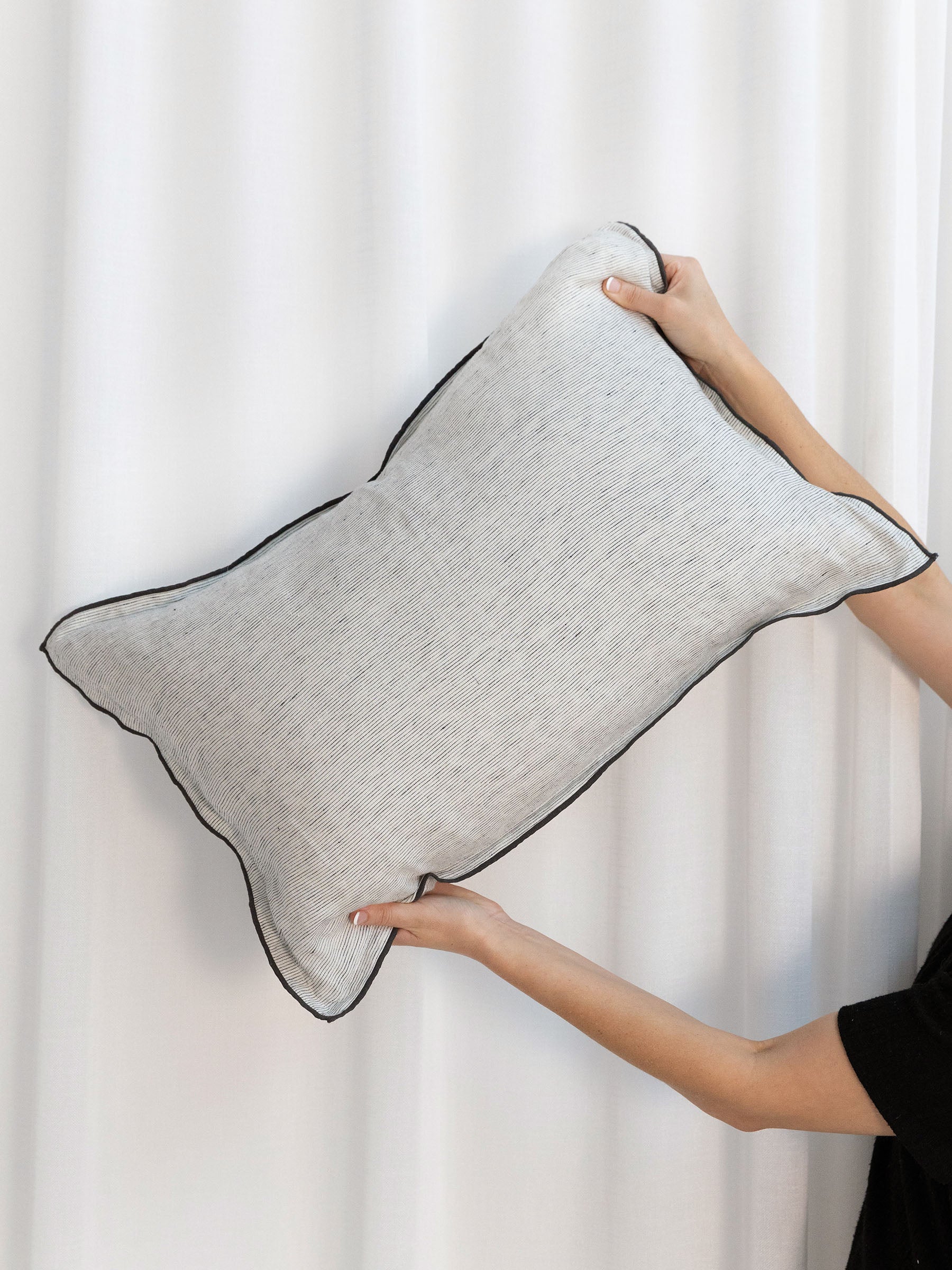 Lucas Lumbar Linen Cushion Pinstripe
