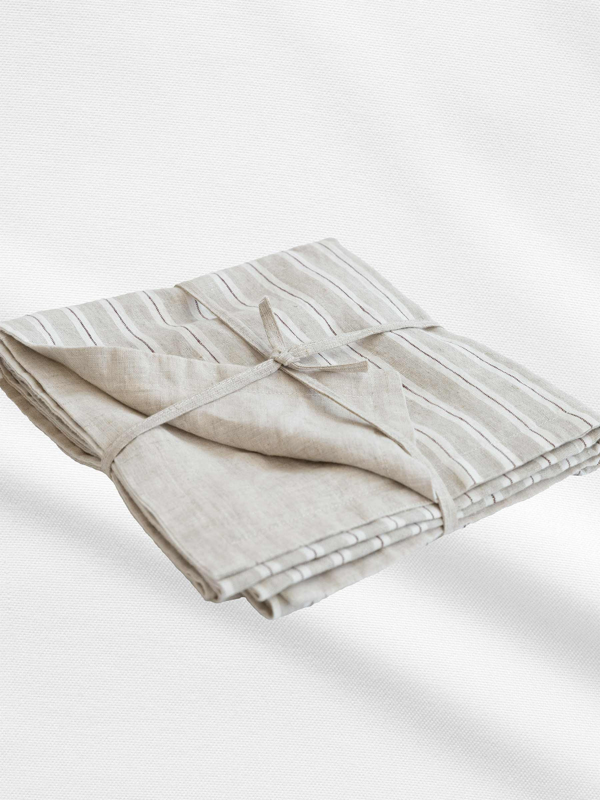 Marlow Linen Reversible Table Runner Cappuccino Stripe | PRE ORDER