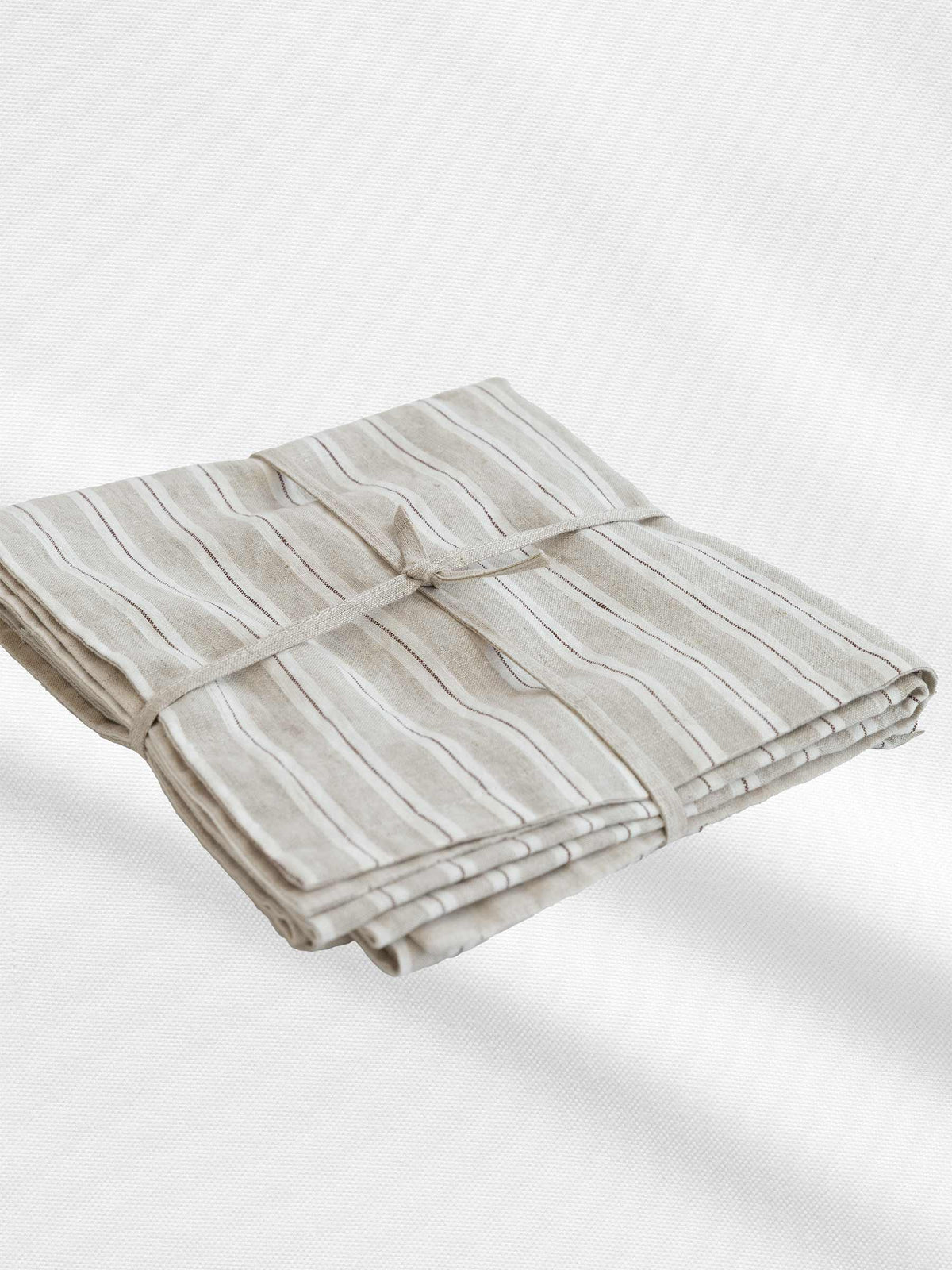 Marlow Linen Reversible Table Runner Cappuccino Stripe | PRE ORDER