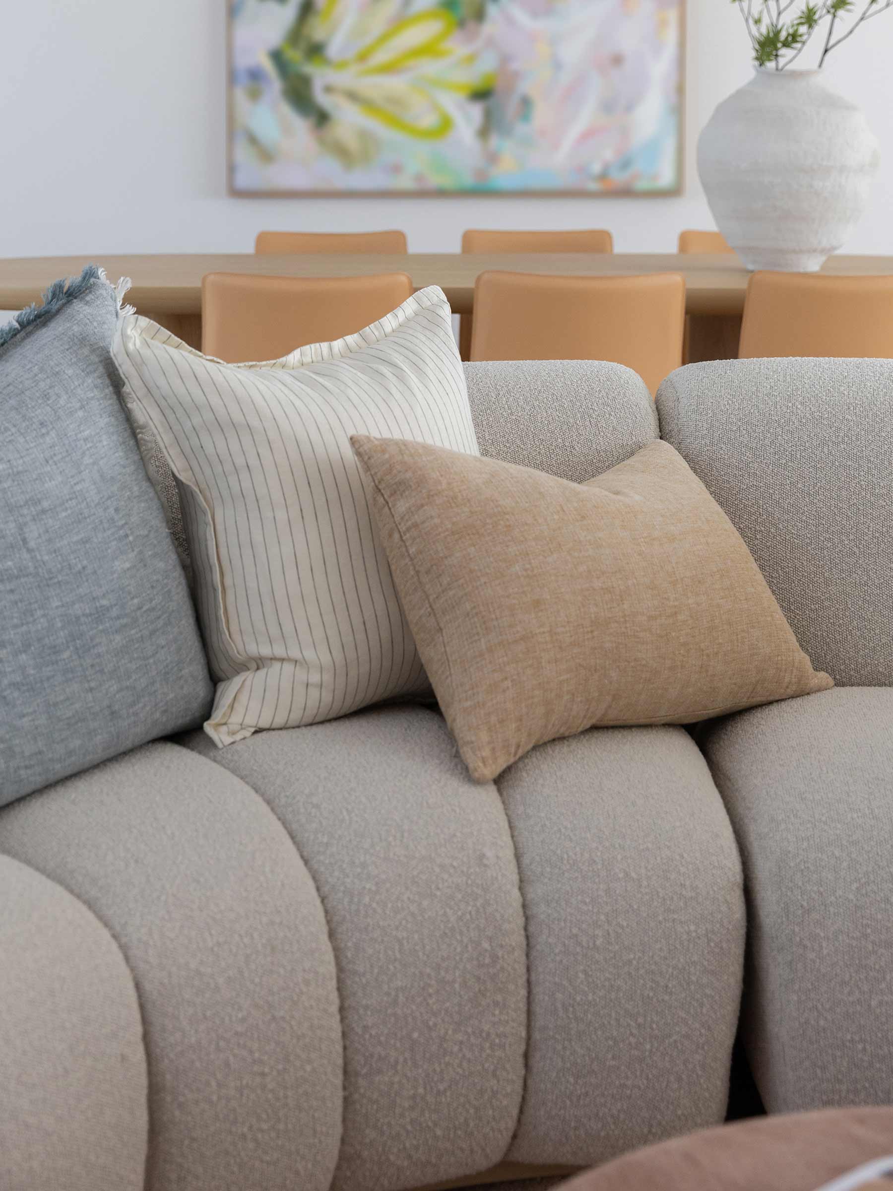 Oliver Heavy Linen Lumbar Cushion Gold