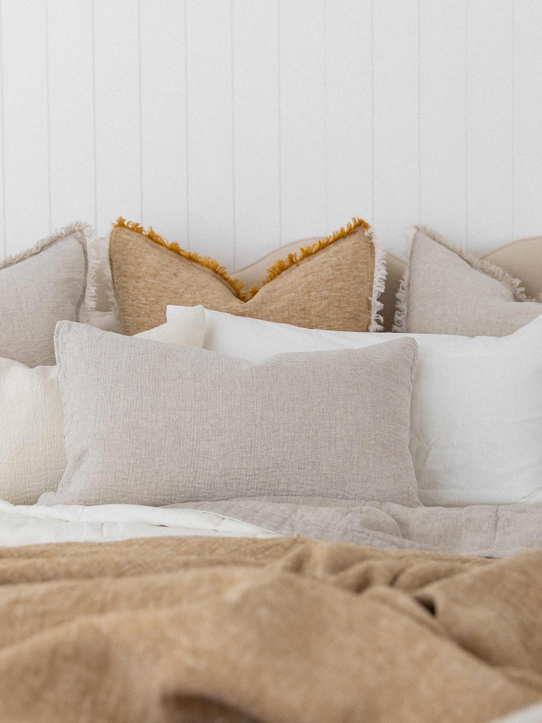 Oliver Heavy Linen Lumbar Cushion Natural