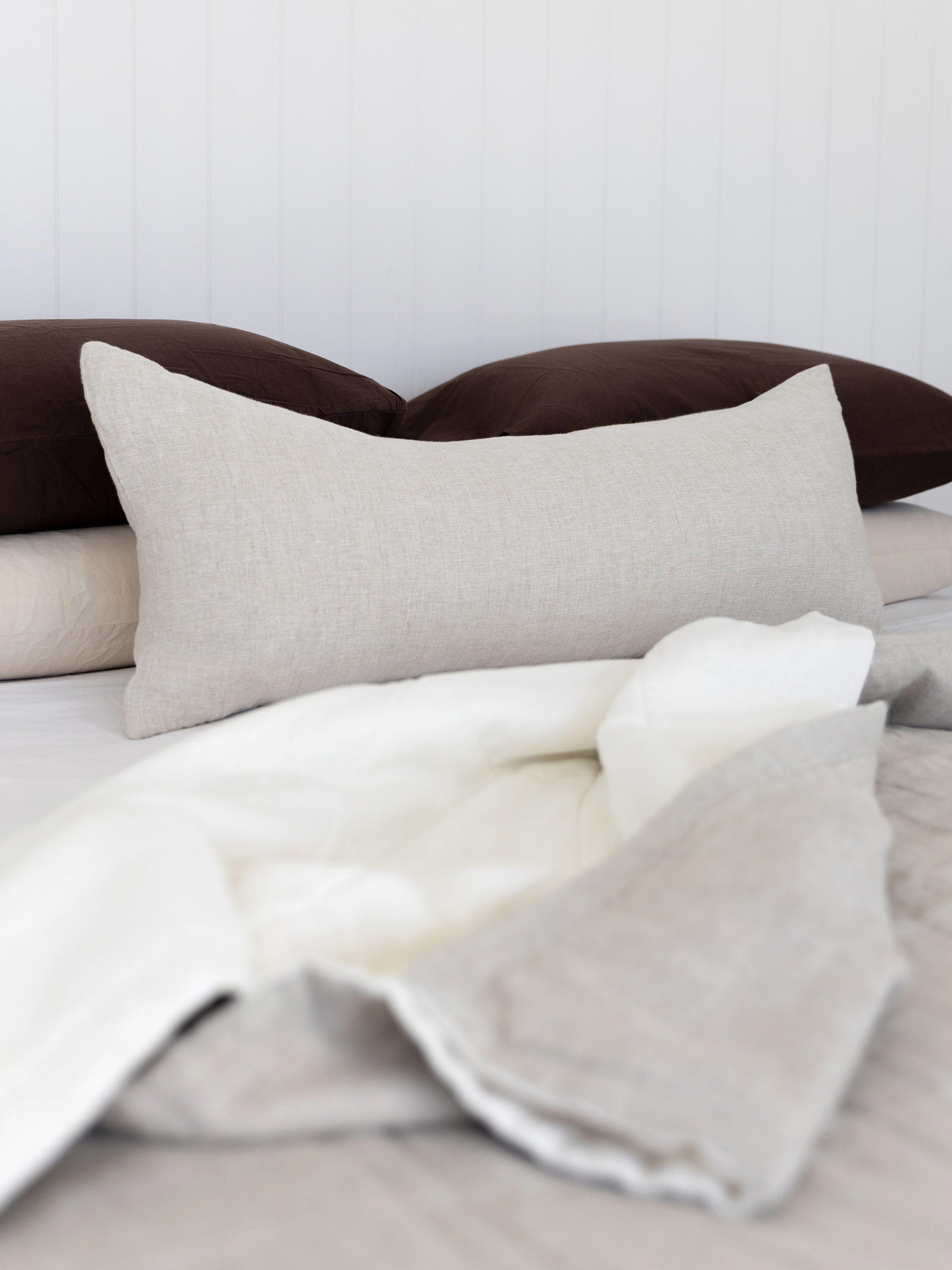 Oliver Heavy Linen Long Lumbar Cushion Natural