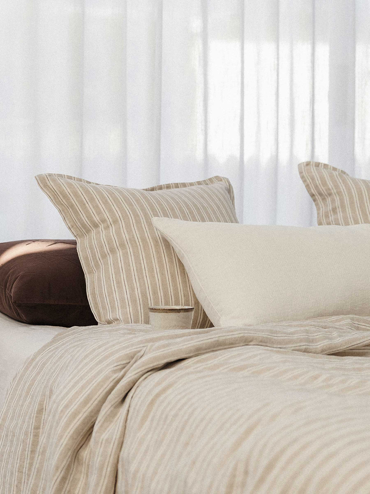 Oliver Heavy Linen Long Lumbar Cushion White | PRE ORDER