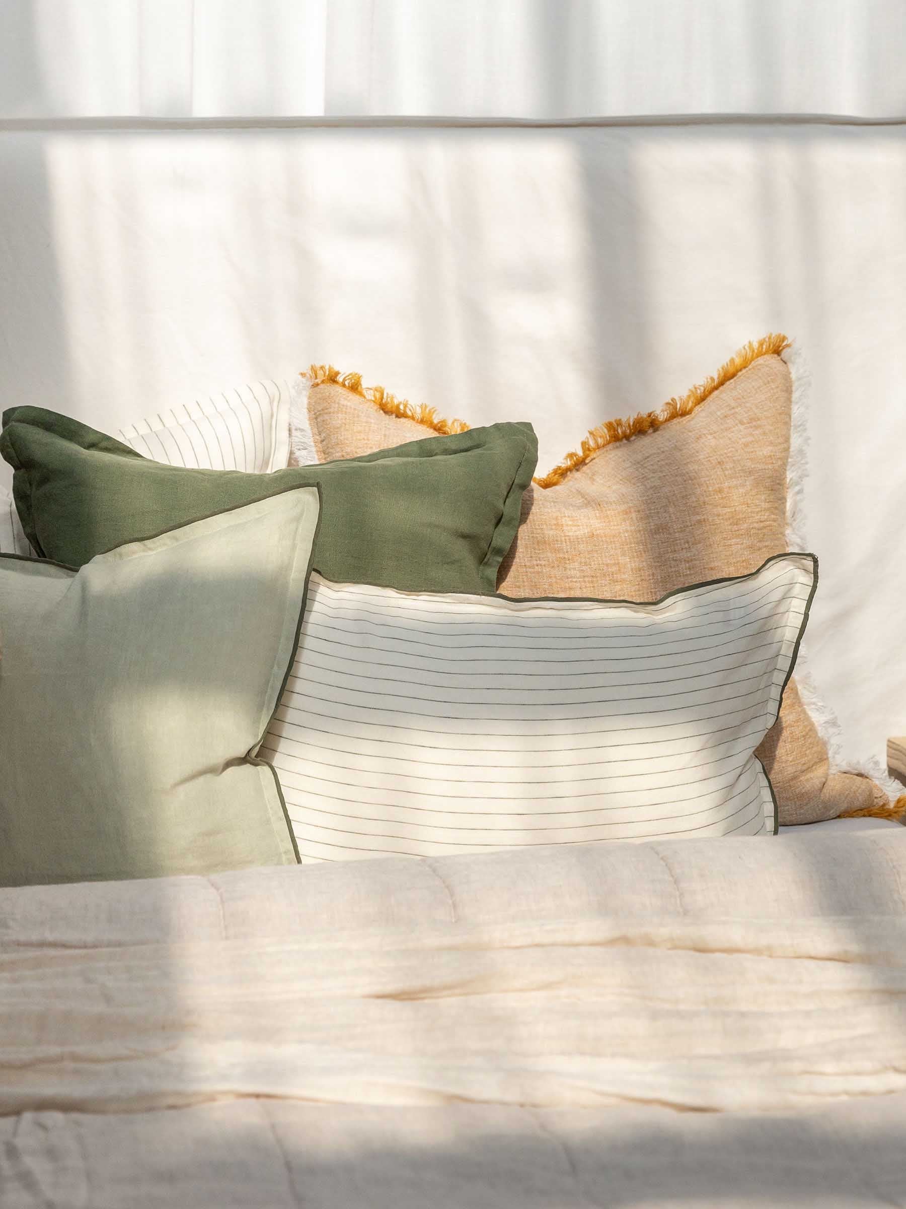 Oliver Heavy Linen Cushion Gold