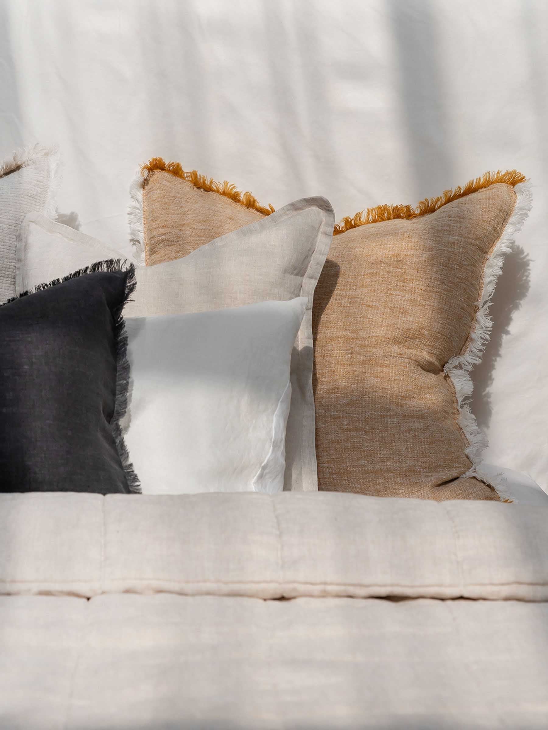 Oliver Heavy Linen Cushion Gold