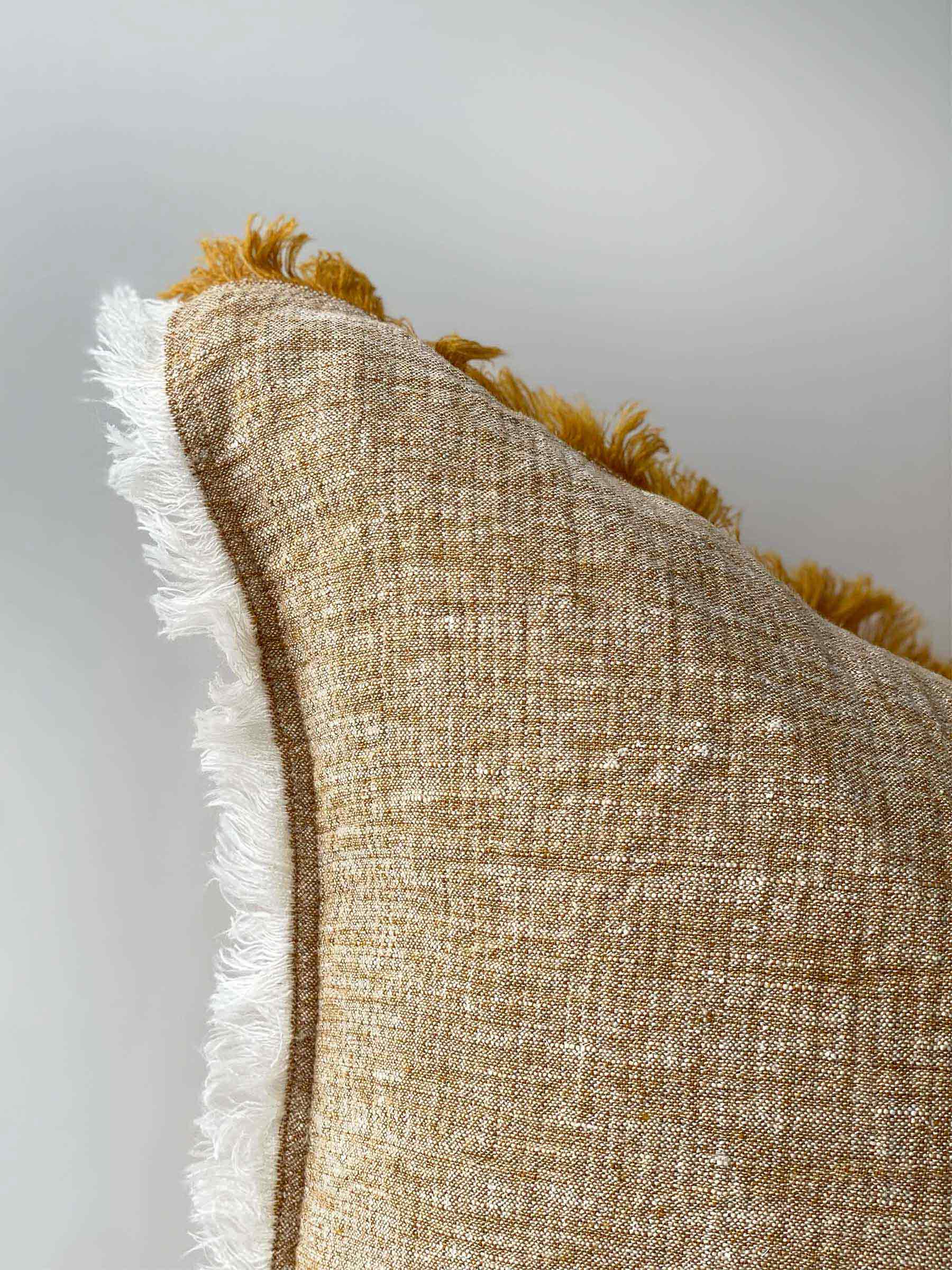 Oliver Heavy Linen Cushion Gold