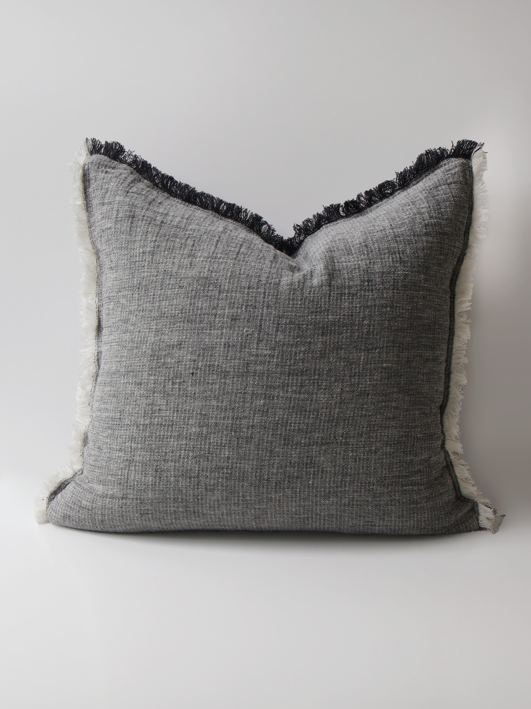 Oliver Heavy Linen Cushion Charcoal