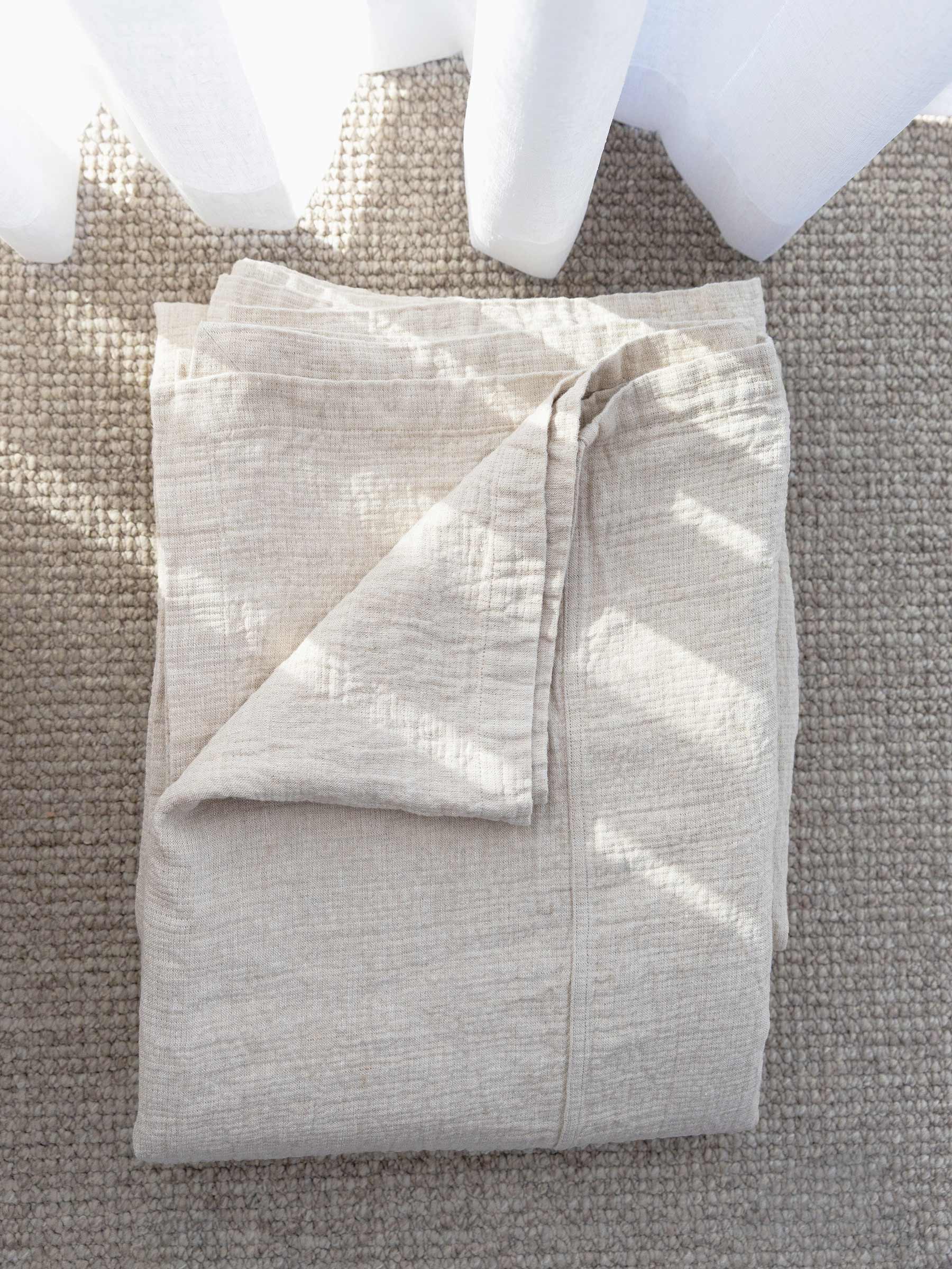 Oliver Heavy Linen Grand Bed Cover Natural