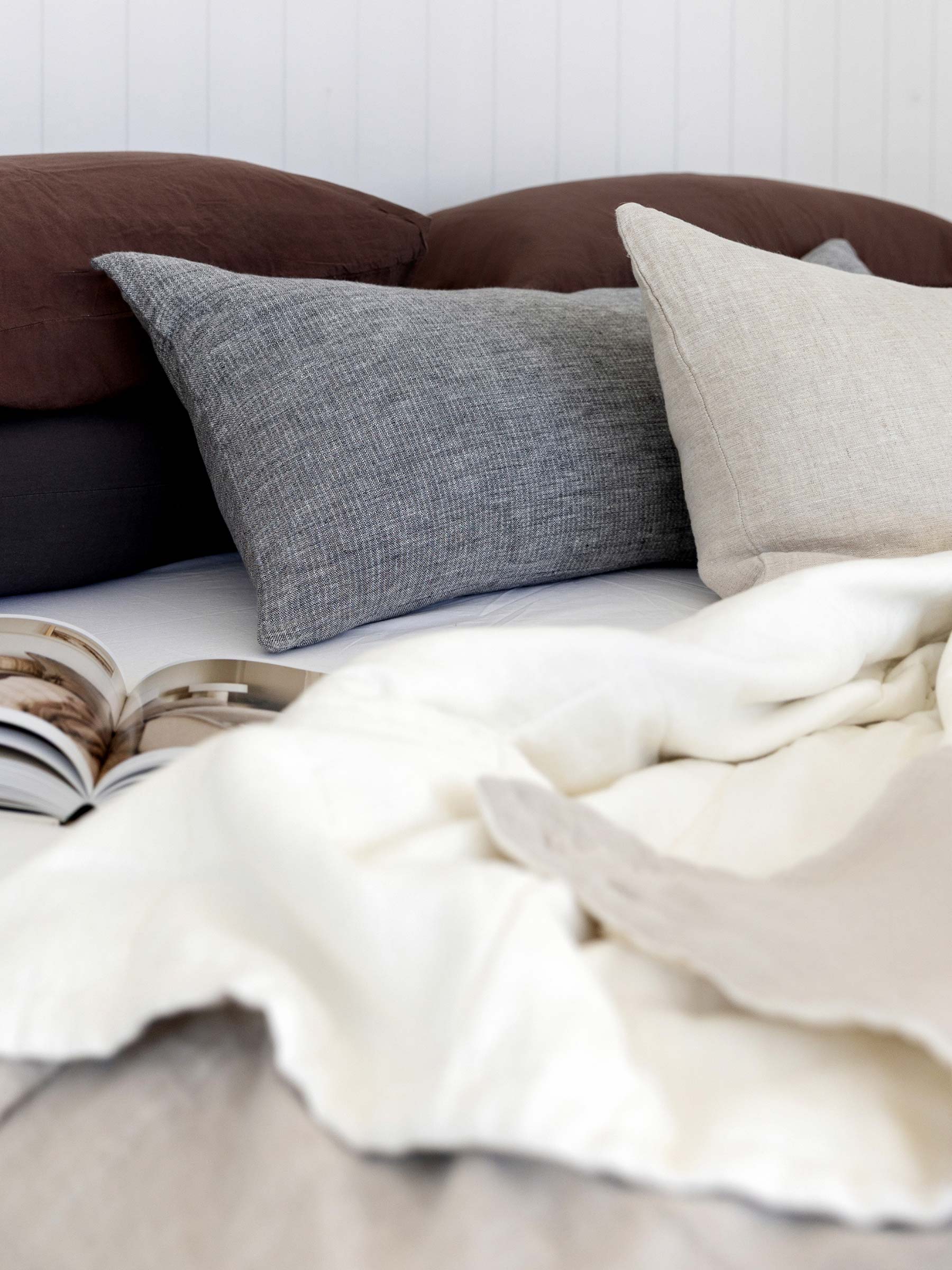Oliver Heavy Linen Long Lumbar Cushion Natural