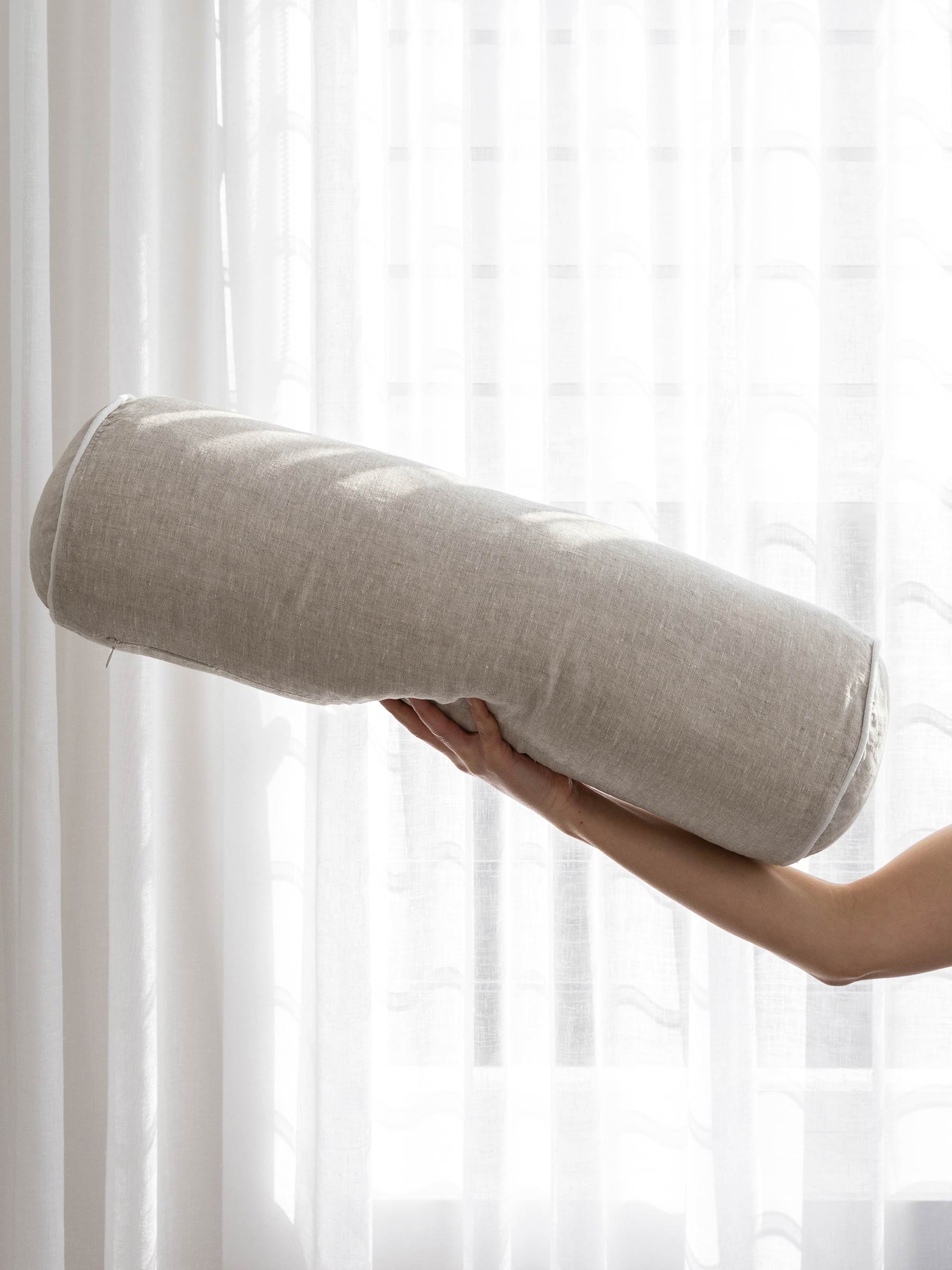 Piper Linen Bolster Cushion Natural