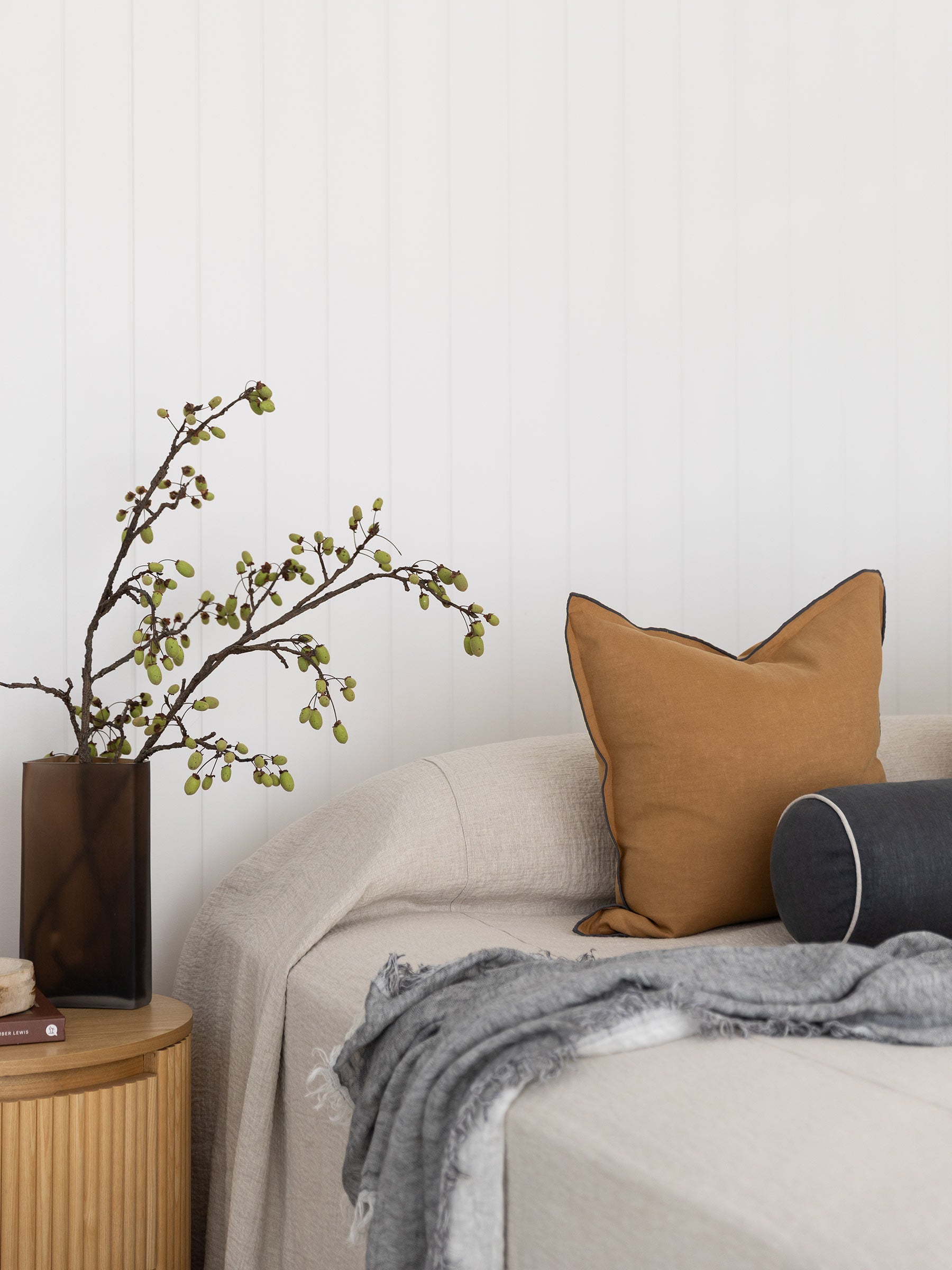 Piper Linen Bolster Cushion Pepper