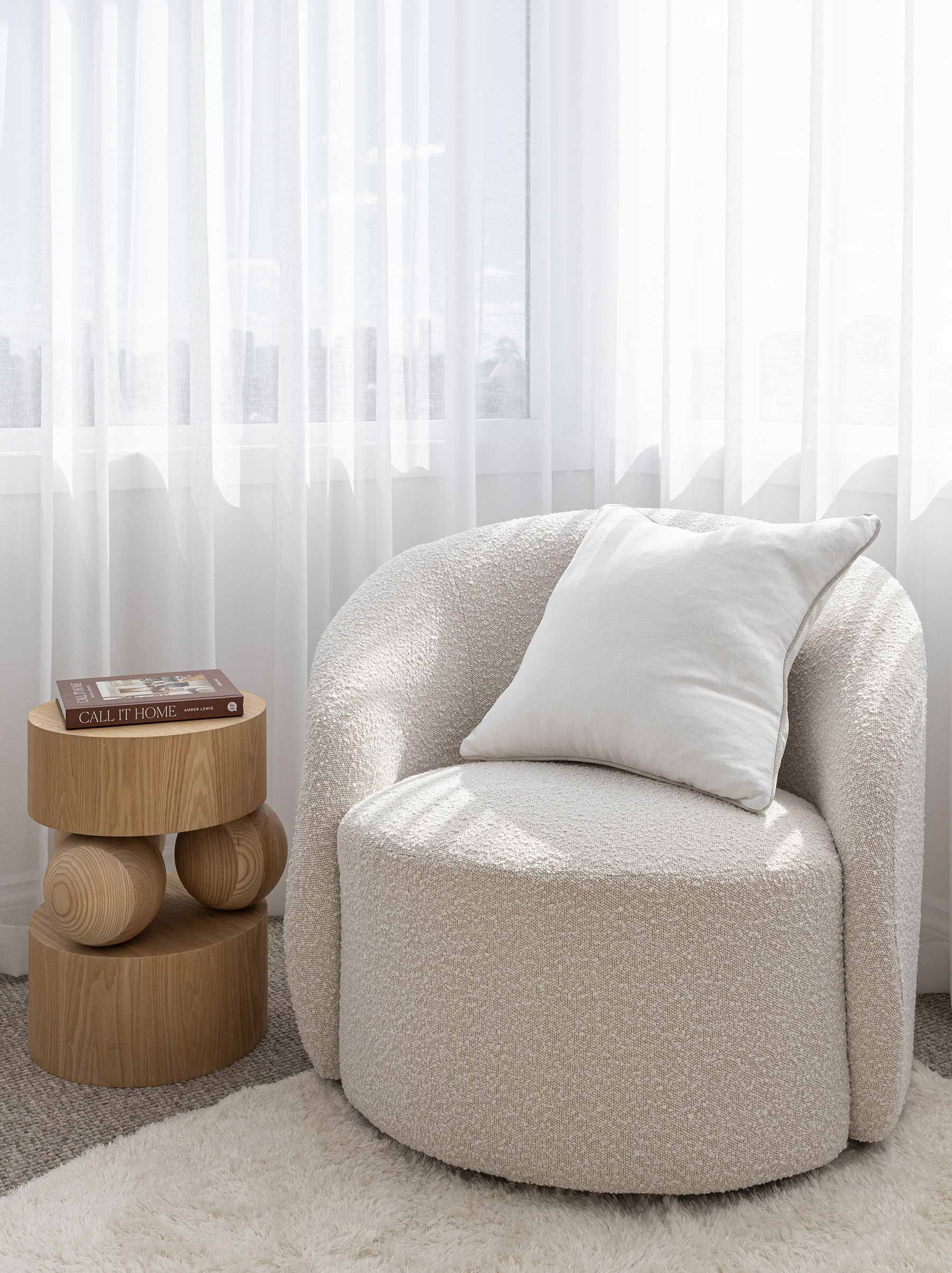 Piper Linen 55cm Cushion White