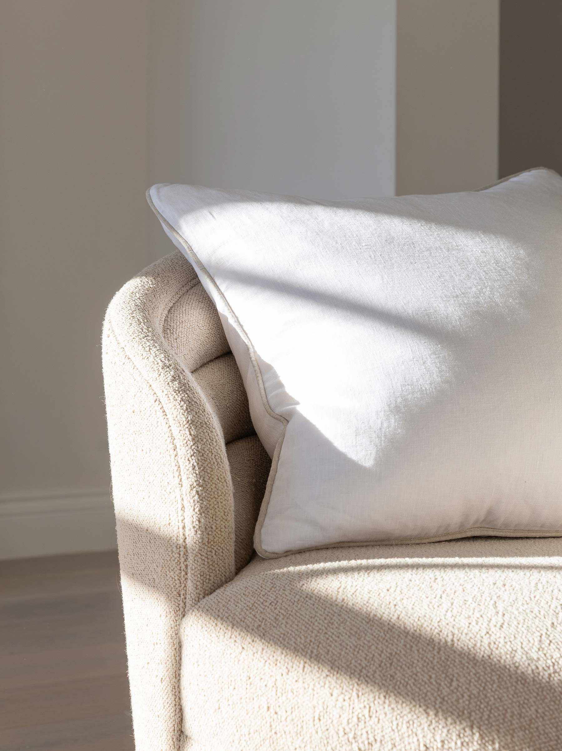 Piper Linen 55cm Cushion White