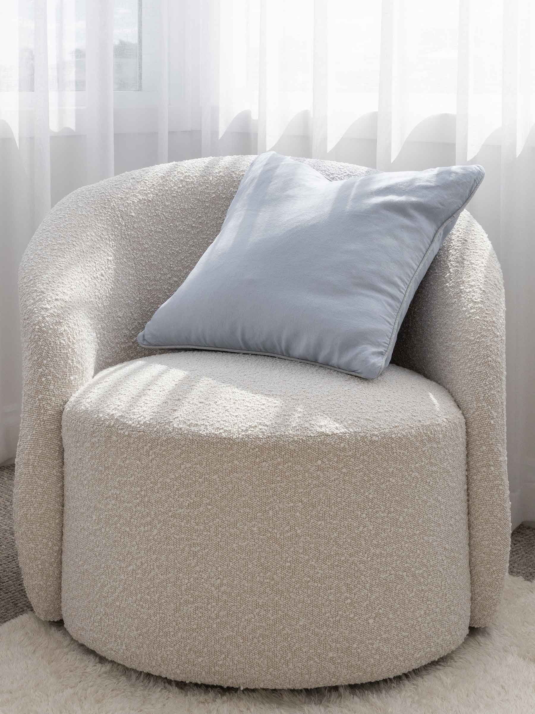 Piper Linen 55cm Cushion Powder Blue