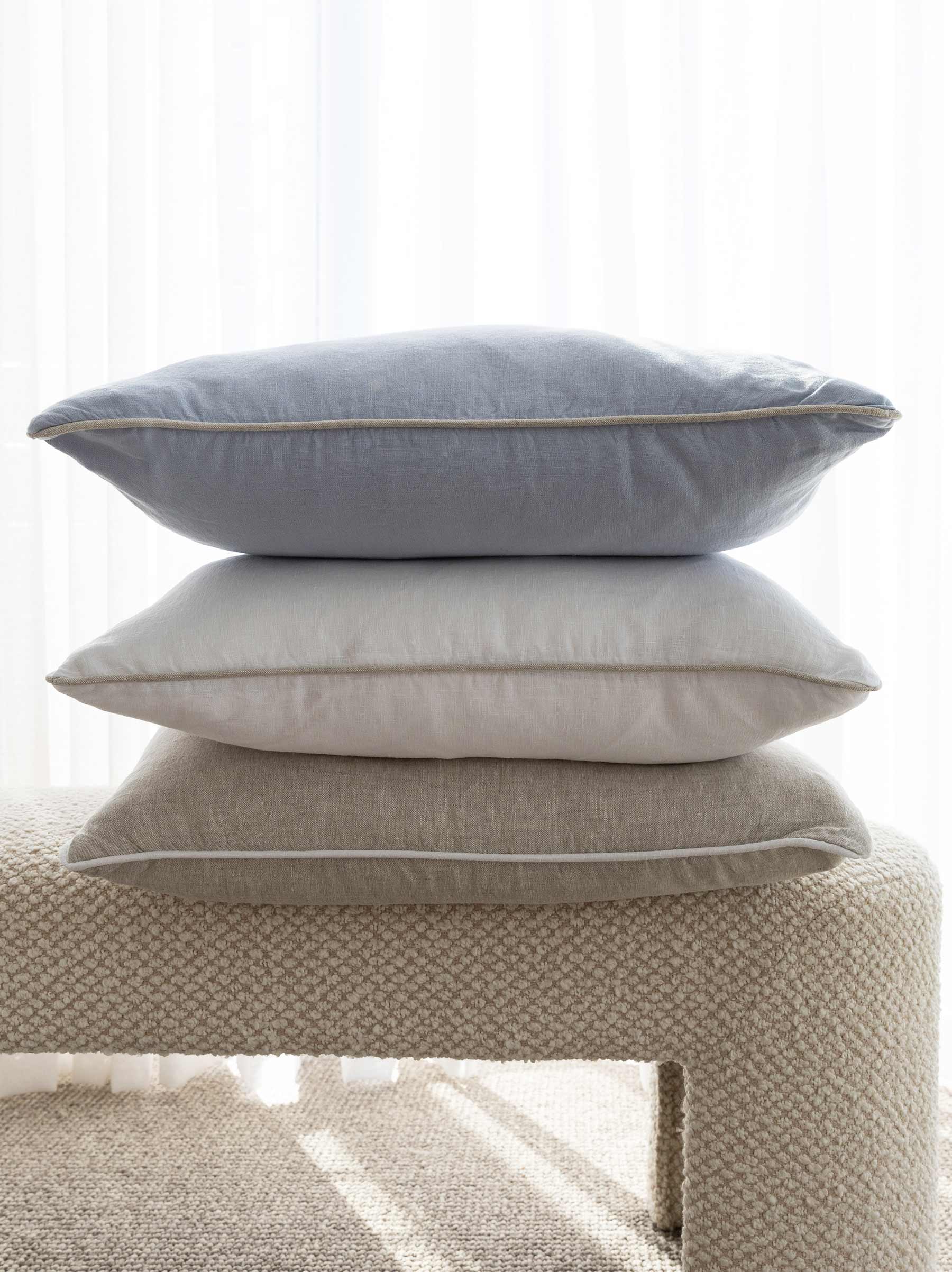 Piper Linen 55cm Cushion White